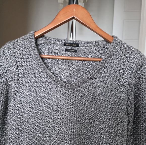 Massimo Dutti Shimmery Thread Open Knit Sweater in Grau Sz S - Picture 2 of 7